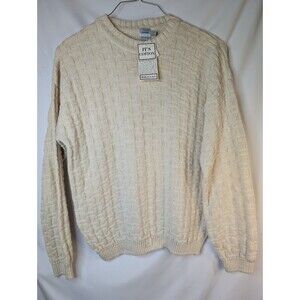 Vtg. Tony Lambert Pullover Sweater Sz L Blue Chunky 100% Cotton Grandpa Dad USA